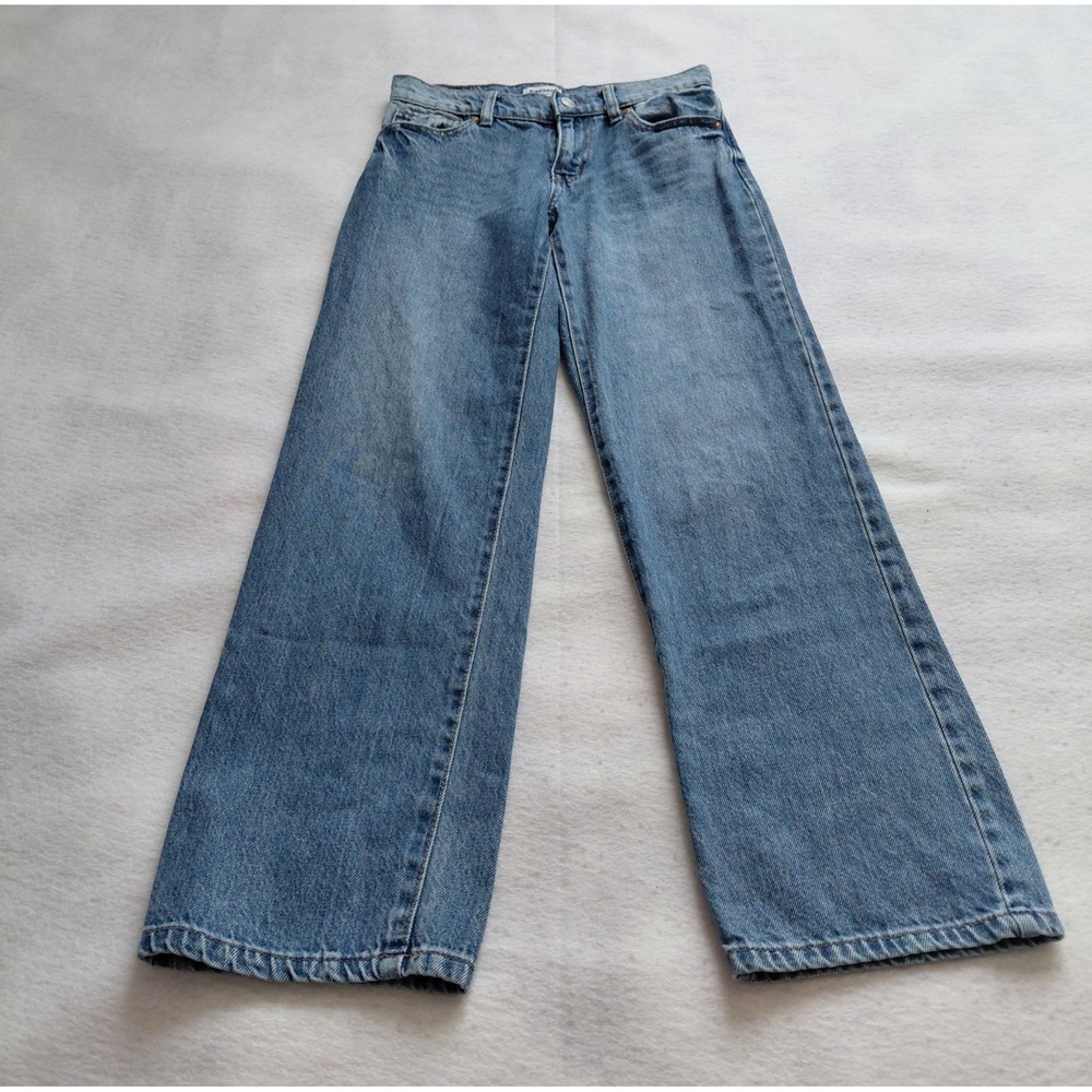 RSQ Womens Low Rise Wide Leg Jeans 14 Light Wash Relaxed Fit Vintage Denim